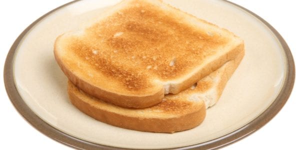 Dry toast on a plate