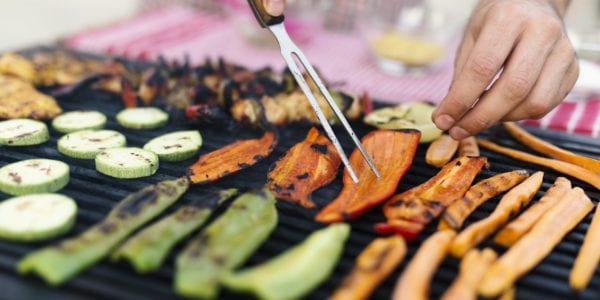 vegetables on grill