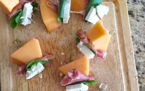 Cantaloupe and Prosciutto Skewers