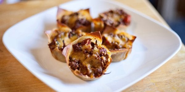 taco cups on a plate