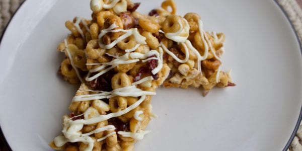 no bake cereal bars on plate