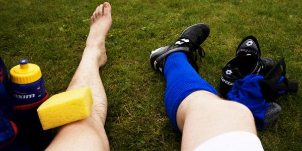 Injured soccer player