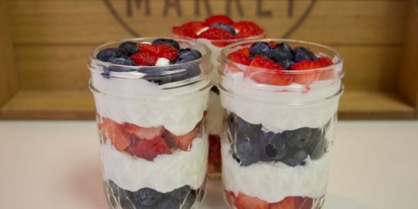 Red, White and Blue CHeesecake Mousse Parfait