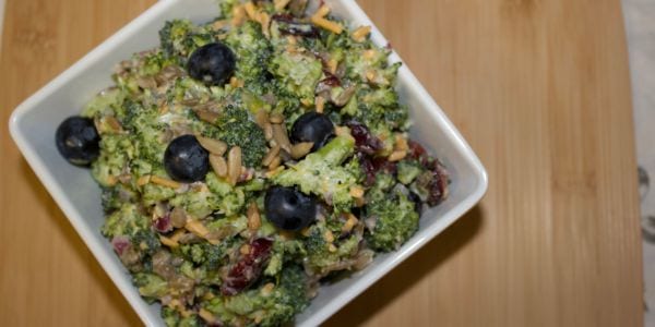 Broccoli Salad with Blueberries and Walnuts
