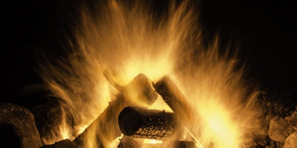 image of a campfire at night