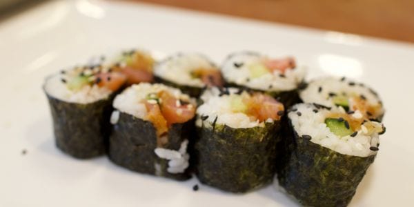 finished sushi rolls