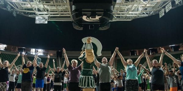 Yoga at the Breslin Center with Sparty