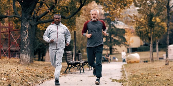 Seniors jogging in the fall