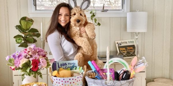 Shanthi Appelo with Easter baskets